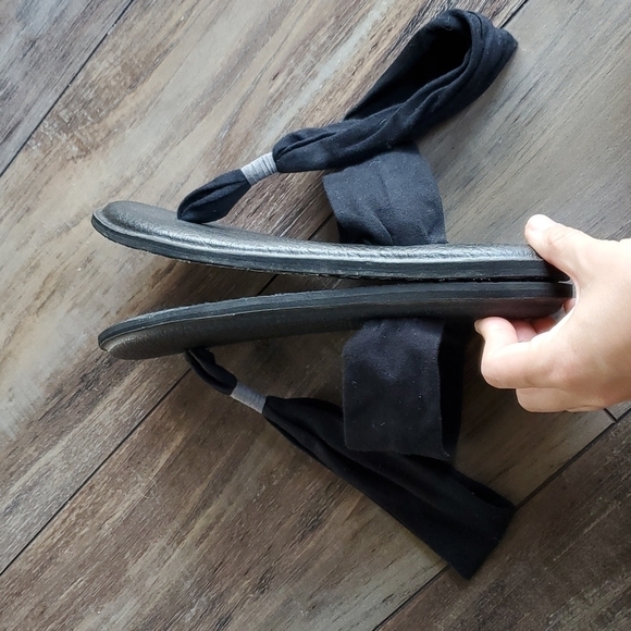 Sanuk Yoga sling flip flop thong sandals textile Strappy shoes sz 9 - Picture 6 of 9